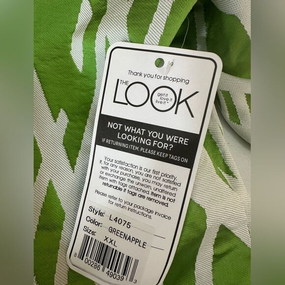 The Look Green Apple Party Patterned Jacket Size XXL - Picture 9 of 12